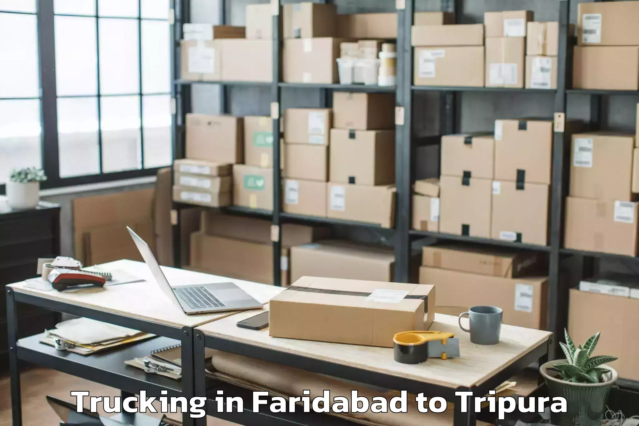 Leading Faridabad to Kamalpur Airport Ixq Trucking Provider